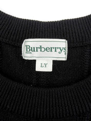ロゴ刺繍ニットセーター　ブラック
