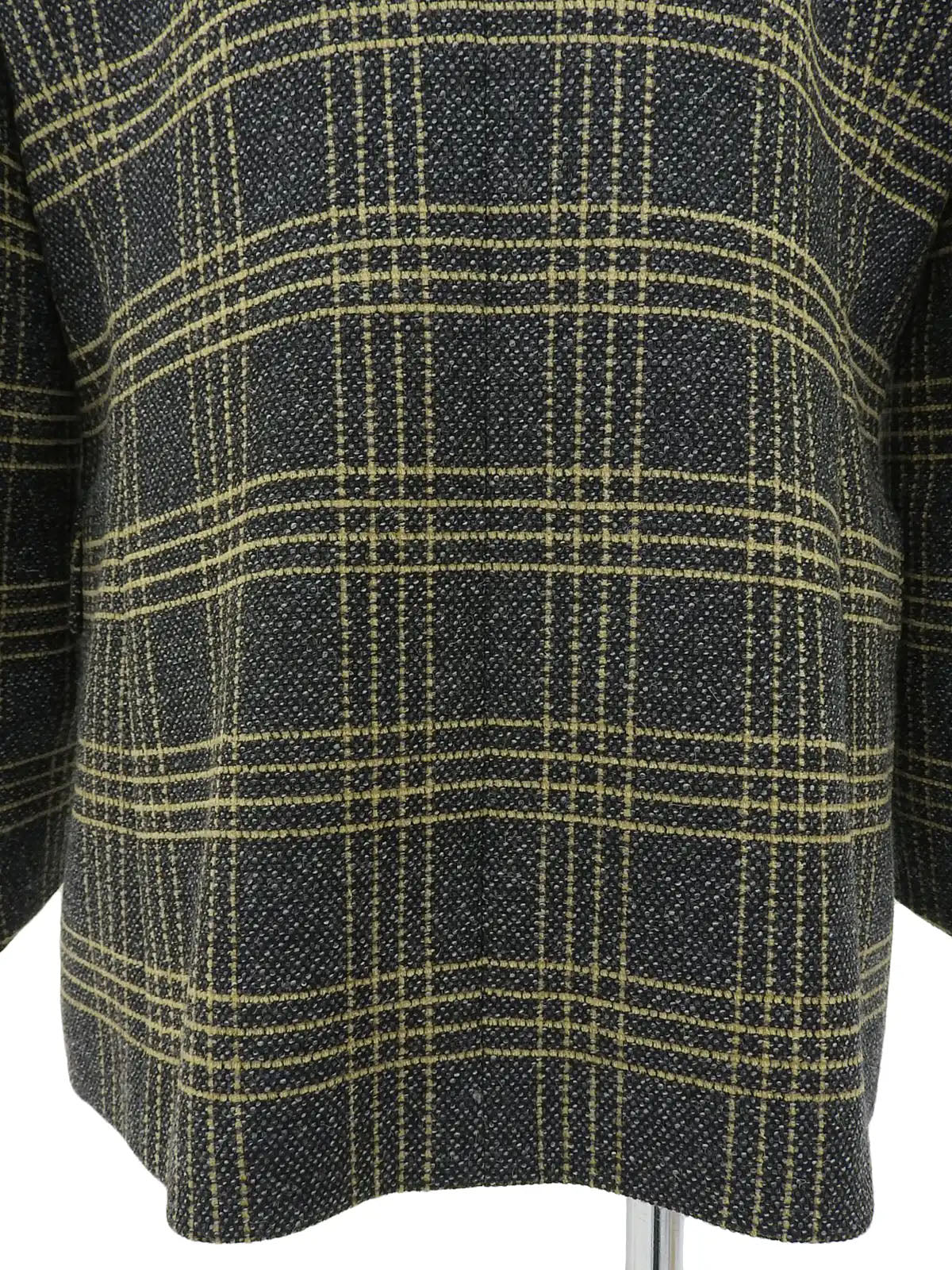 Wool check pattern double-breasted jacket in gray/yellow