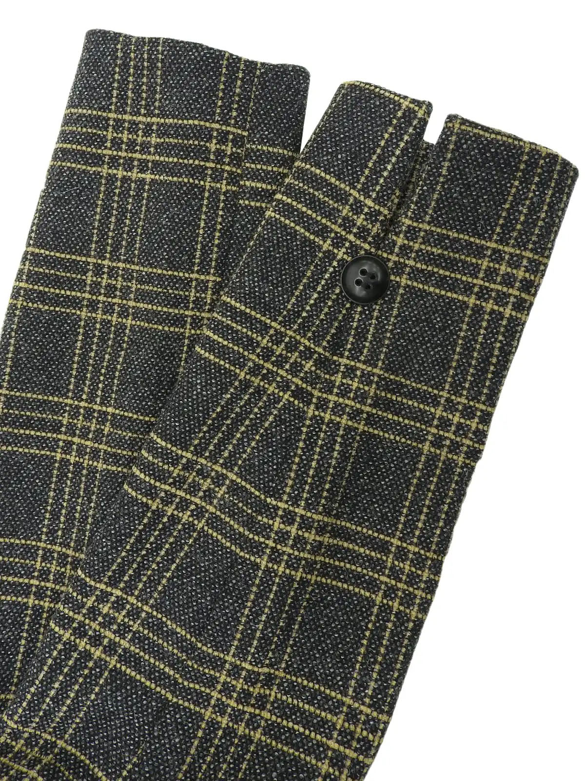 Wool check pattern double-breasted jacket in gray/yellow
