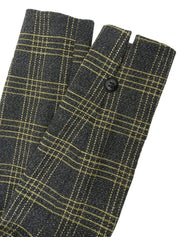 Wool check pattern double-breasted jacket in gray/yellow