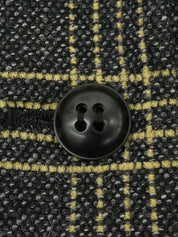 Wool check pattern double-breasted jacket in gray/yellow