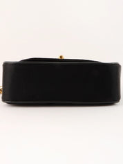 1992年頃製 シルクサテンCCターンロックビジューチェーンバッグミニ ブラック