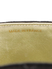 1992年頃製　シルクサテンCCターンロックビジューチェーンバッグミニ　ブラック