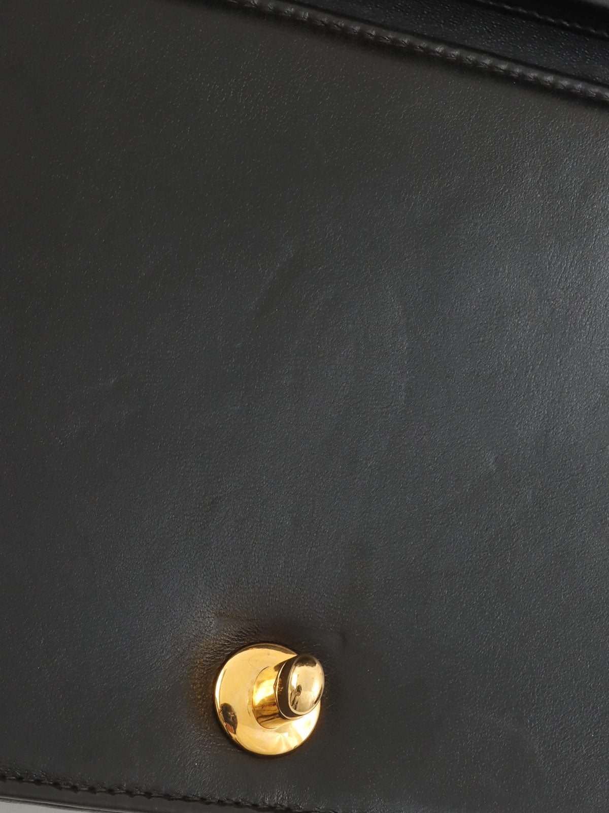 2000 Full Flap CC Turn Lock Chain Bag, Black