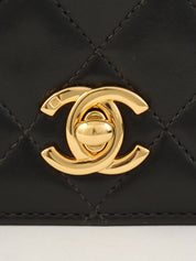 2000 Full Flap CC Turn Lock Chain Bag, Black