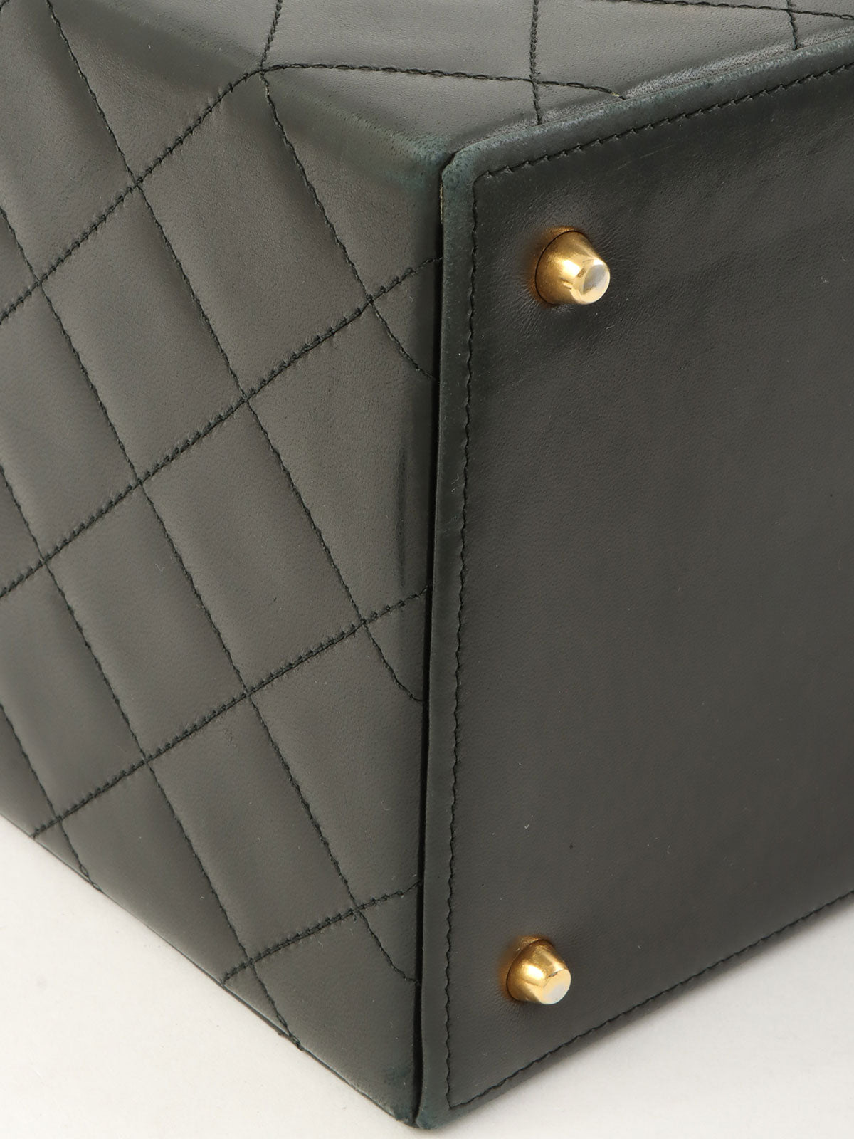 1992年頃製 マトラッセステッチCCターンロックバニティバッグ ブラック