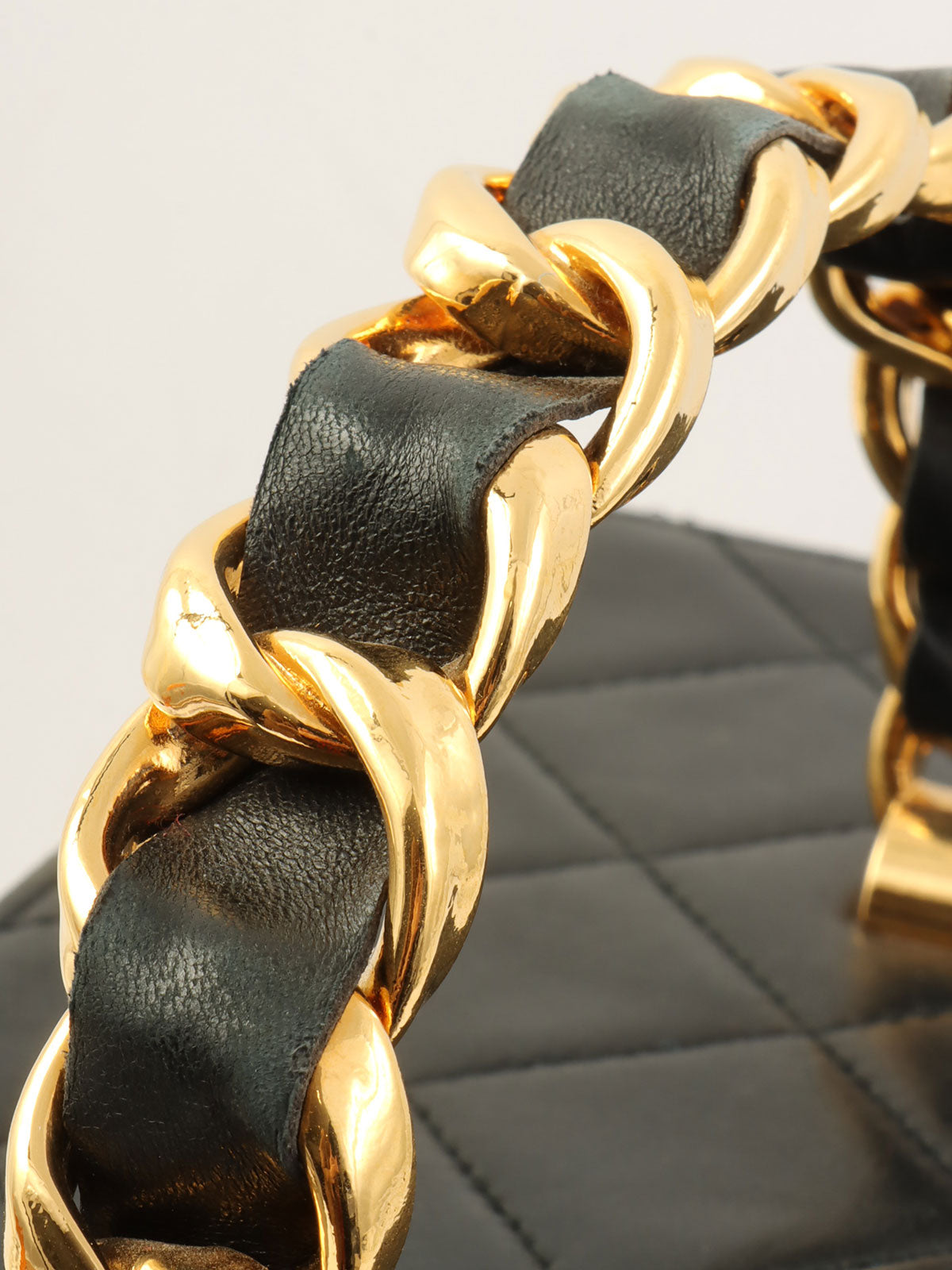 1992年頃製 マトラッセステッチCCターンロックバニティバッグ ブラック