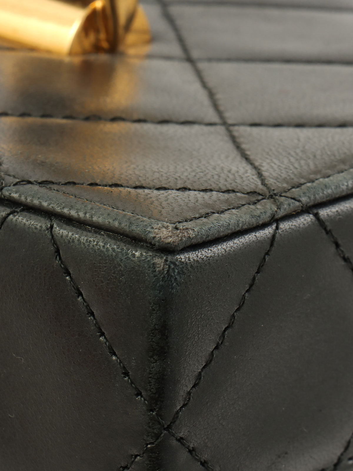 1992年頃製 マトラッセステッチCCターンロックバニティバッグ ブラック