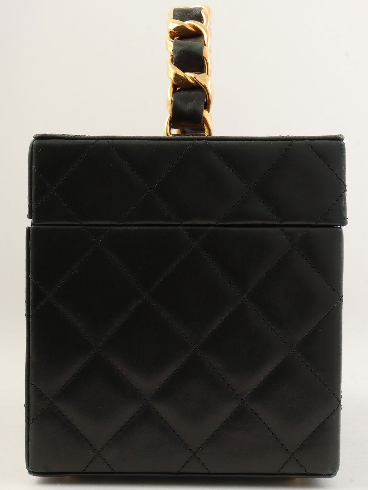 1992年頃製 マトラッセステッチCCターンロックバニティバッグ ブラック