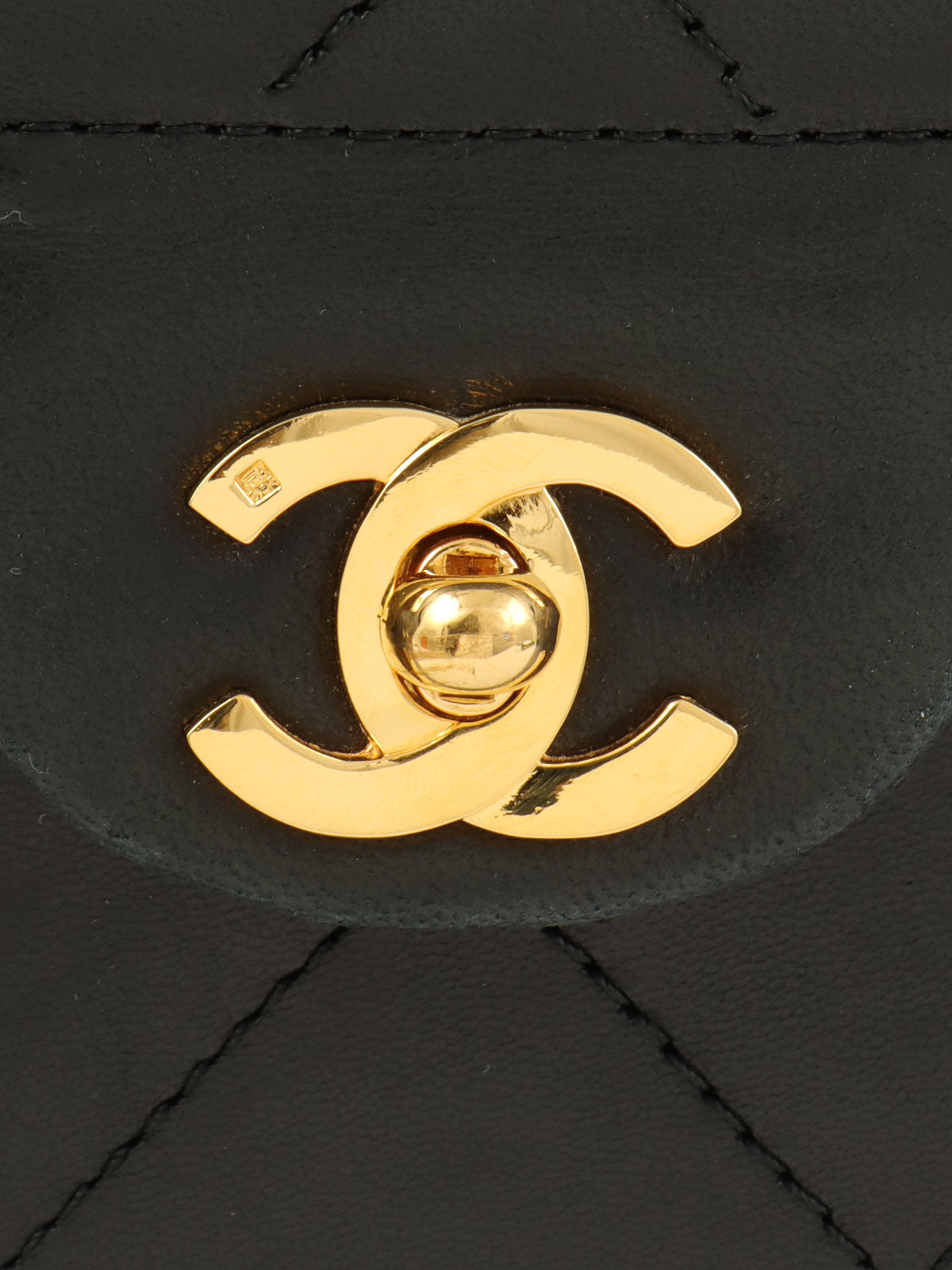 1992年頃製 マトラッセステッチCCターンロックバニティバッグ ブラック