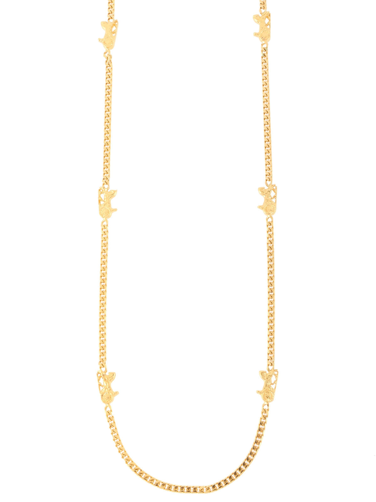 ホースキャリッジプレートネックレス ゴールド