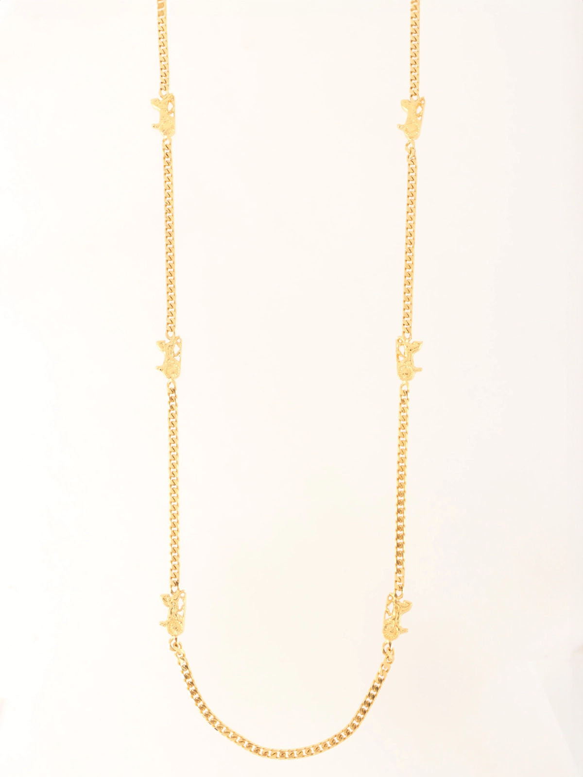 Horse Carriage Plate Necklace Gold