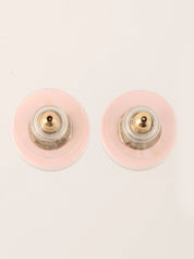 2013年製 ラインストーンラウンドCCマークピアス ピンク/ゴールド