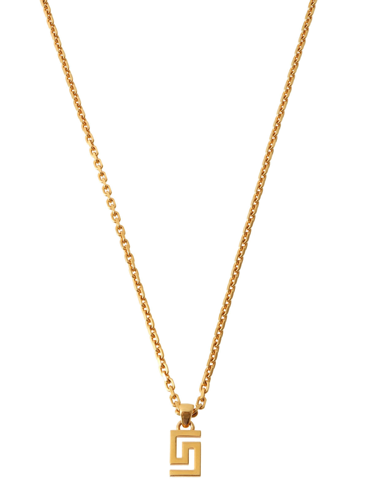 Logo Plate Necklace Gold