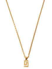 Logo Plate Necklace Gold