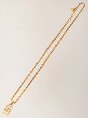 Logo Plate Necklace Gold