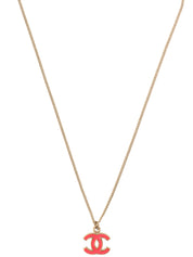 2004年製 CCマークプレートネックレス ゴールド/ネオンピンク