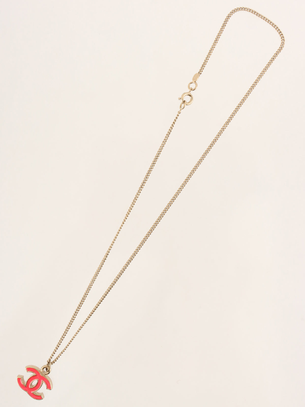 2004年製 CCマークプレートネックレス ゴールド/ネオンピンク