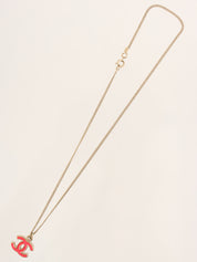 2004年製 CCマークプレートネックレス ゴールド/ネオンピンク