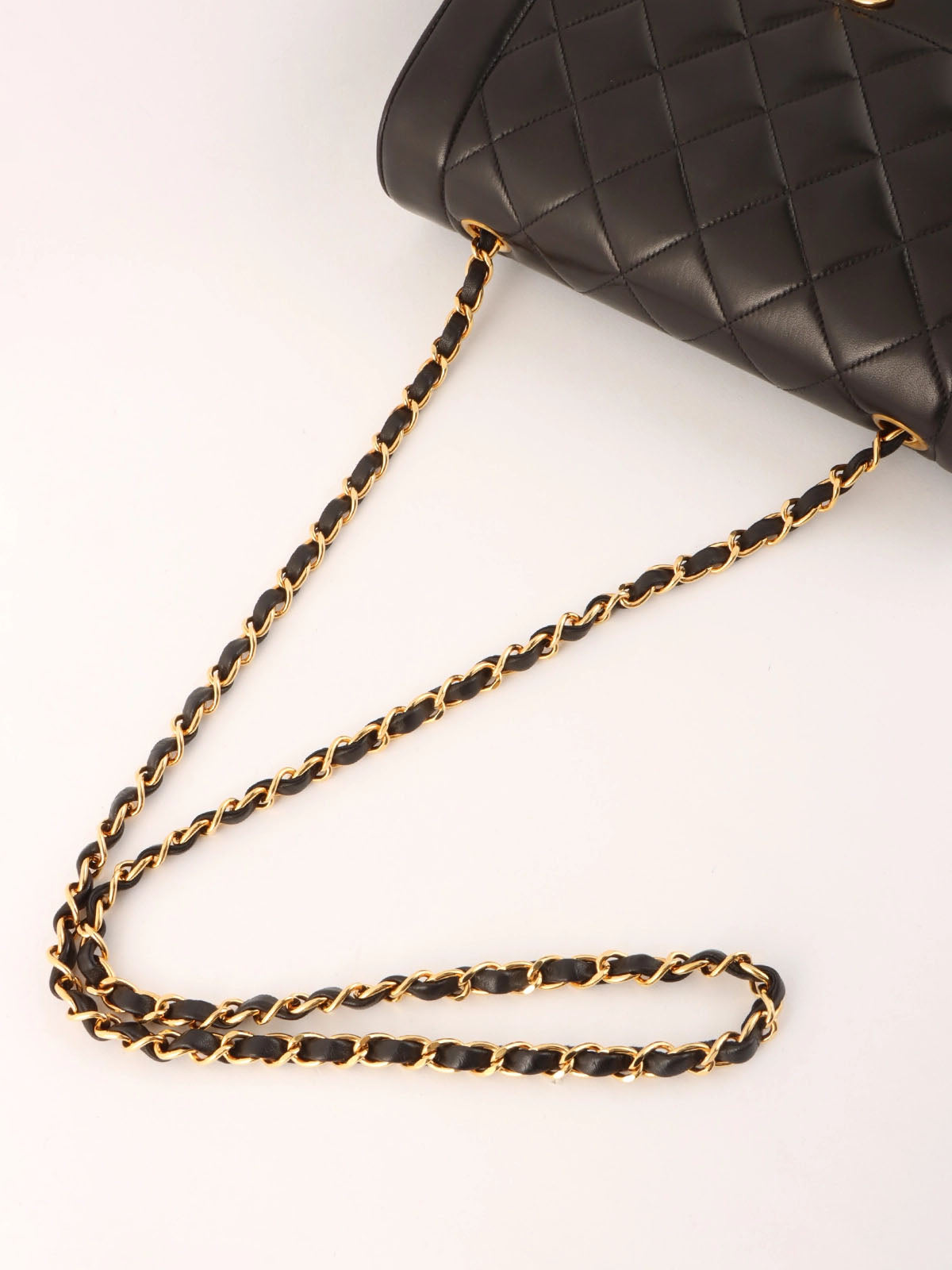 1995 Diana Flap Chain Bag 25cm Black