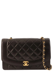 1995 Diana Flap Chain Bag 25cm Black