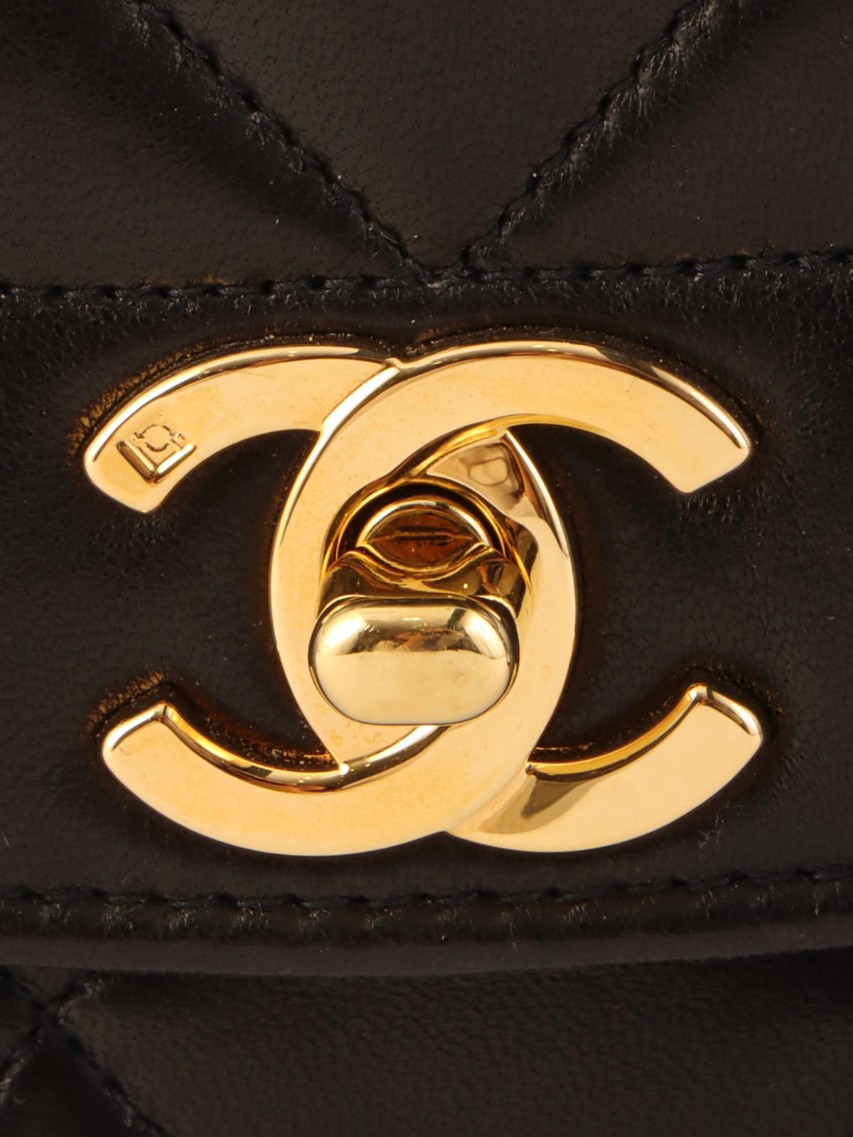 1995 Diana Flap Chain Bag 25cm Black
