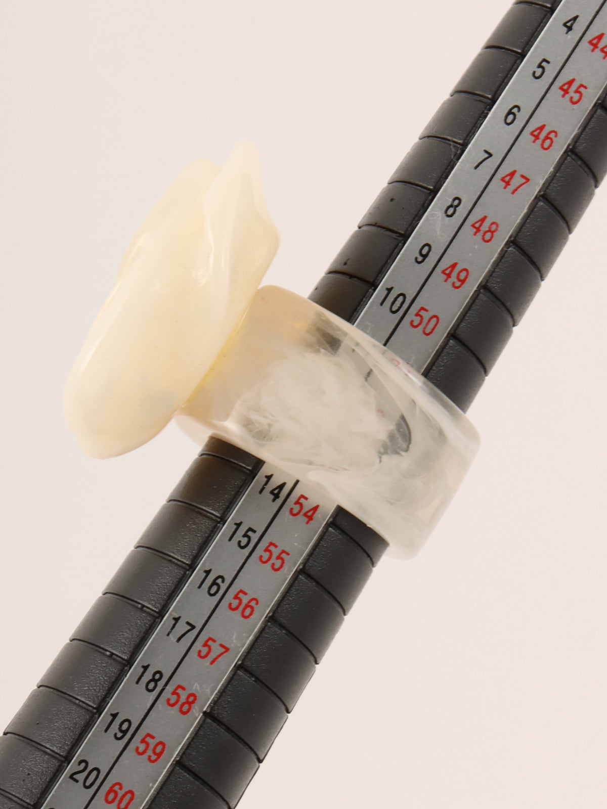 2002 Camellia Mini CC Mark Ring Clear/Ivory