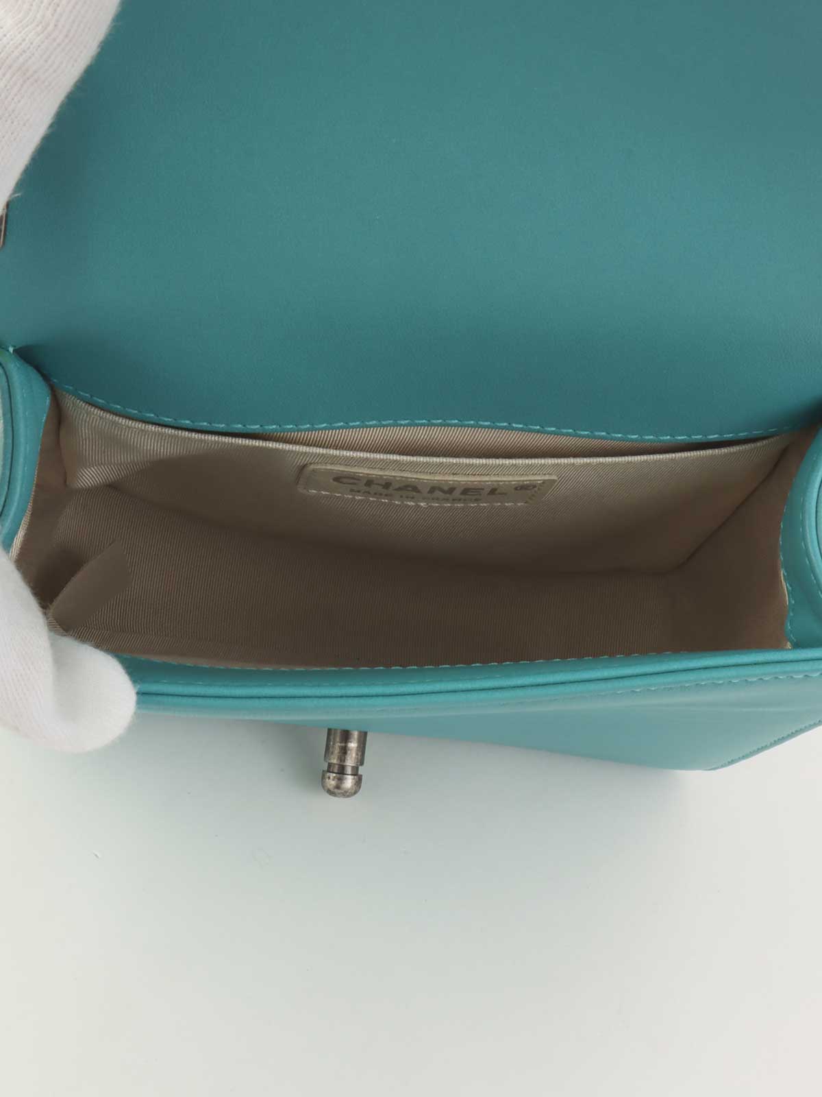 2014 Boy Chanel Chain Shoulder Bag, Turquoise