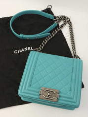 2014 Boy Chanel Chain Shoulder Bag, Turquoise