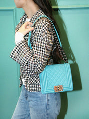 2014 Boy Chanel Chain Shoulder Bag, Turquoise