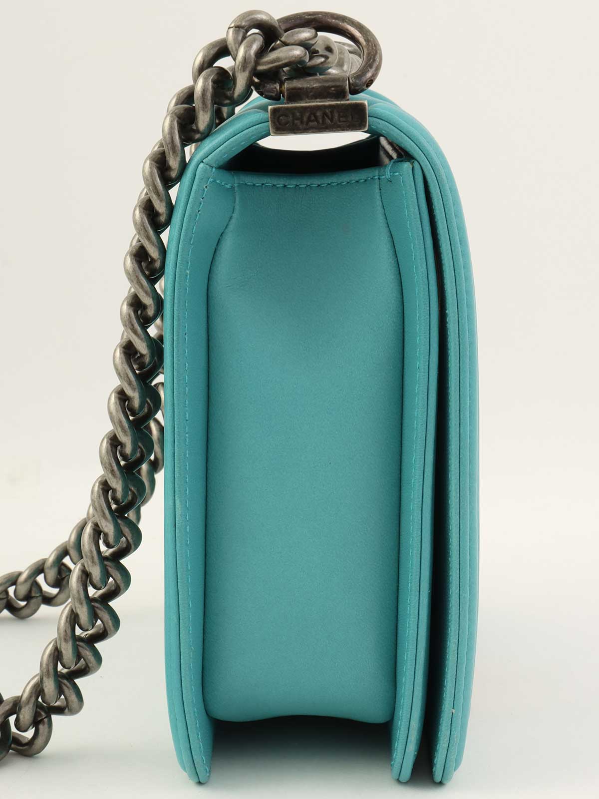 2014 Boy Chanel Chain Shoulder Bag, Turquoise