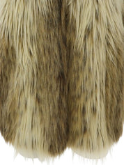 フェイクファージャケット　ベージュ／ブラウン