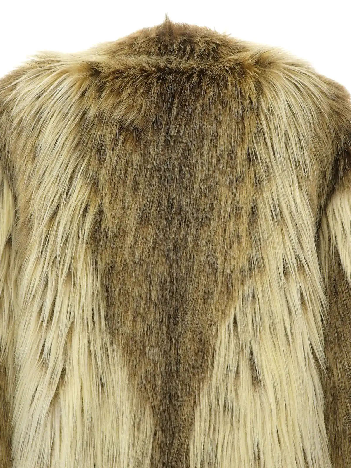 フェイクファージャケット　ベージュ／ブラウン