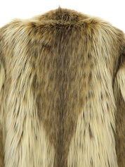 フェイクファージャケット　ベージュ／ブラウン