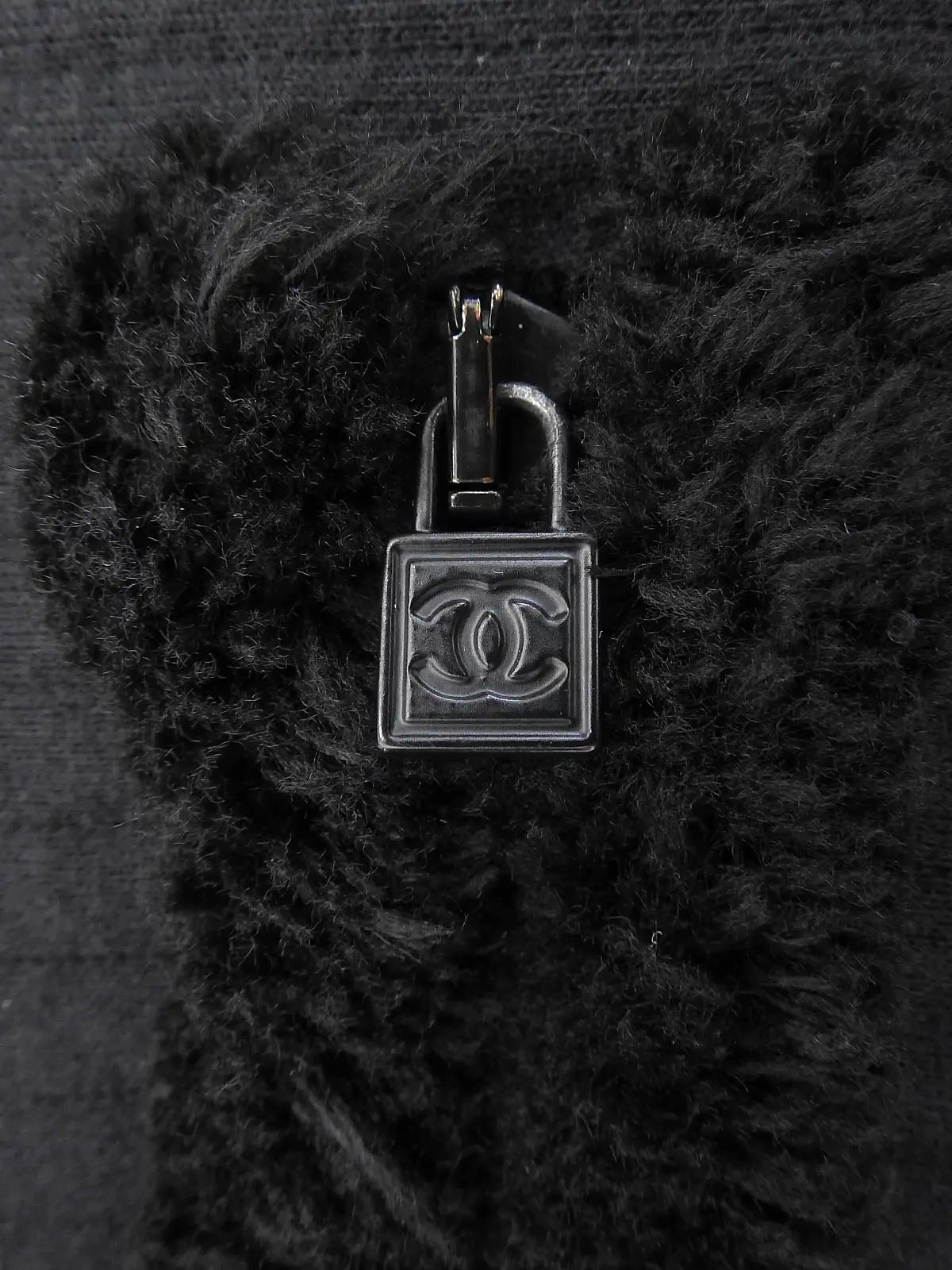 2007年製 ウールスクエアCCマークジップアップパーカー ブラック