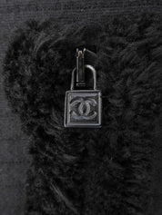 2007年製 ウールスクエアCCマークジップアップパーカー ブラック