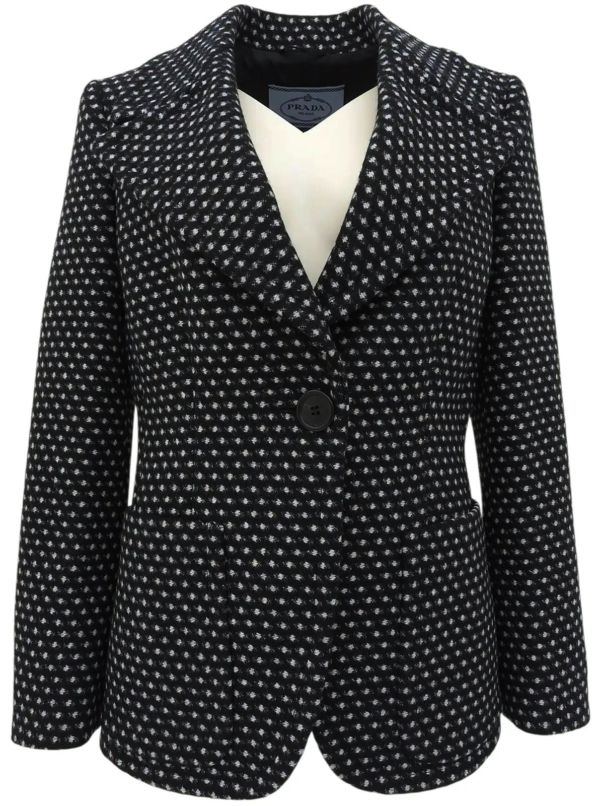 ウールドットパターンジャケット　ブラック／ホワイト