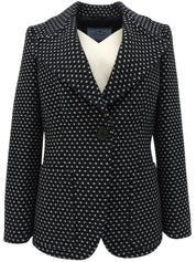 ウールドットパターンジャケット　ブラック／ホワイト