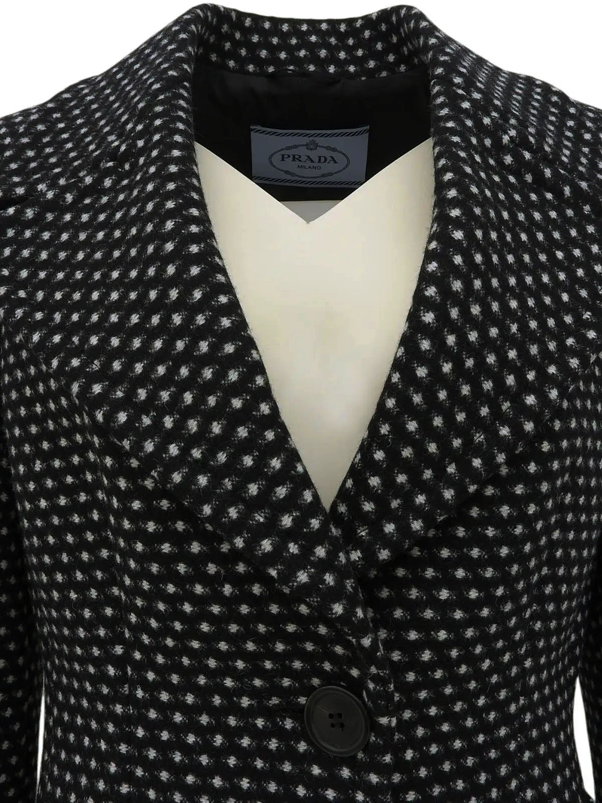 ウールドットパターンジャケット　ブラック／ホワイト