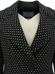 ウールドットパターンジャケット　ブラック／ホワイト