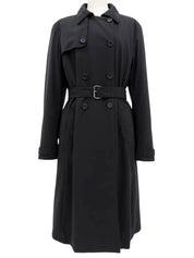 Black nylon trench coat