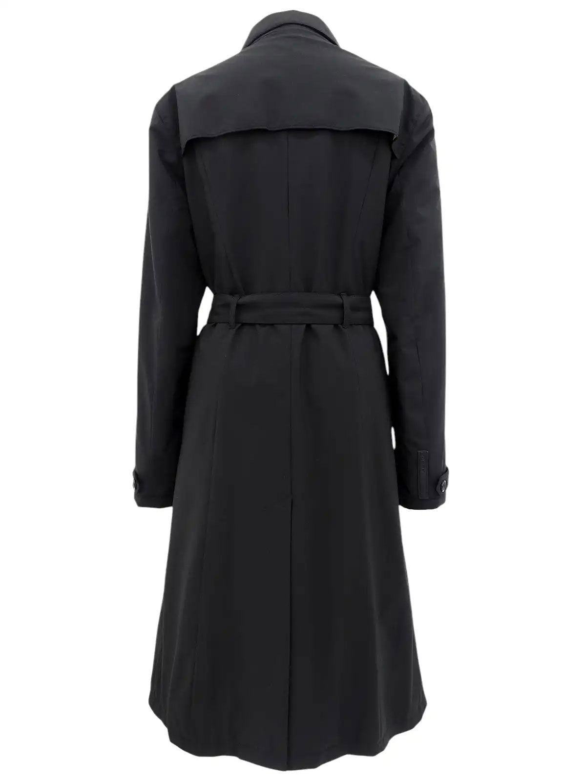 Black nylon trench coat