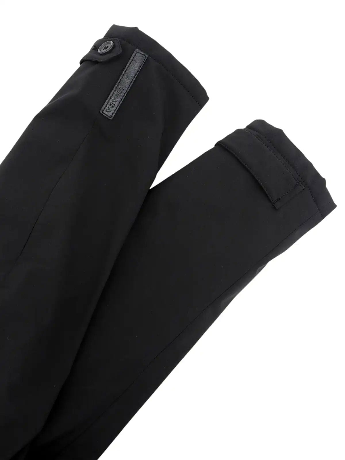 Black nylon trench coat