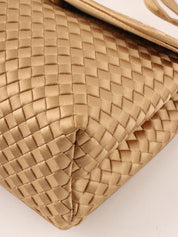 サテンイントレチャートミニショルダーバッグ ゴールド