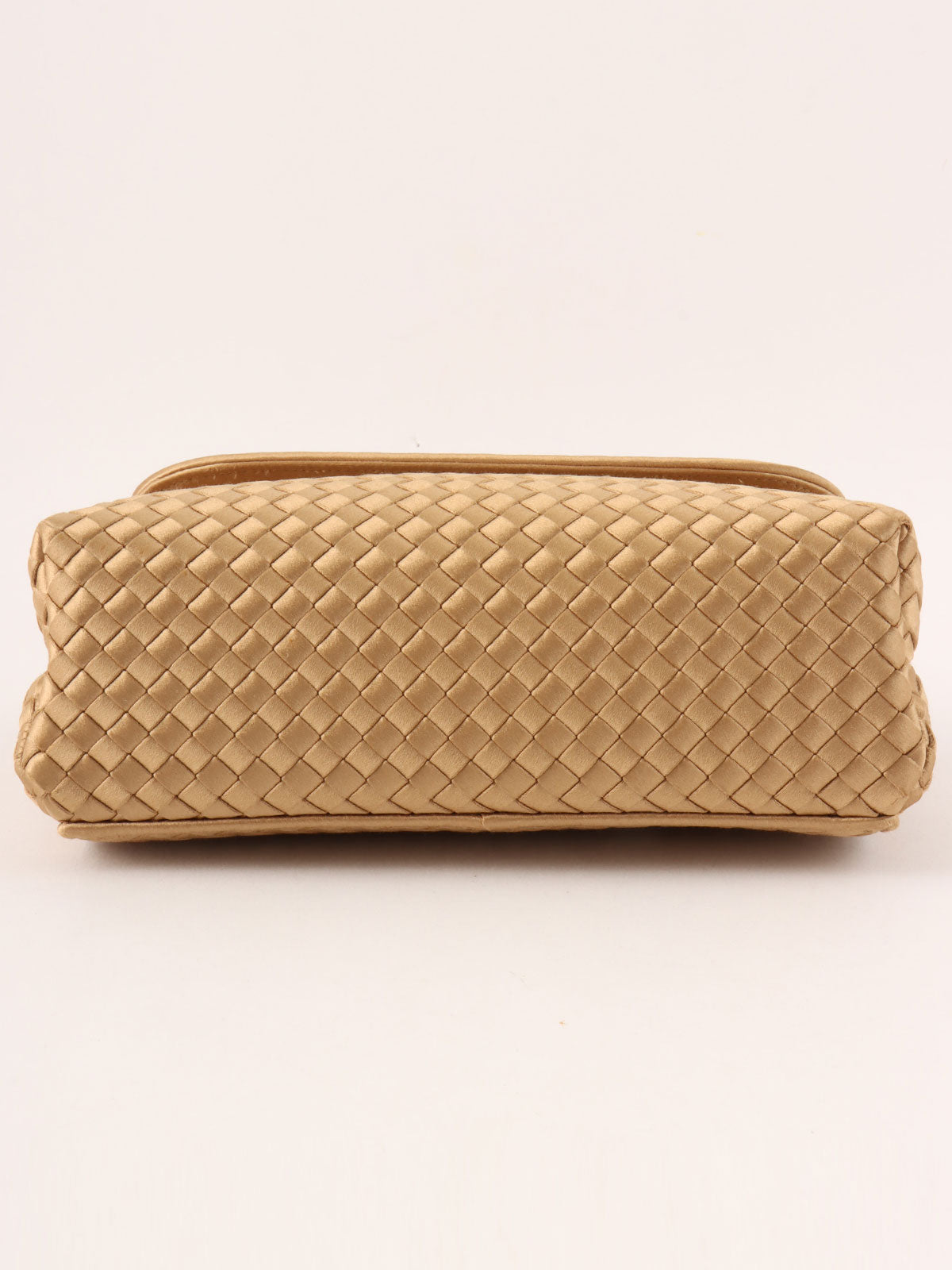 サテンイントレチャートミニショルダーバッグ ゴールド