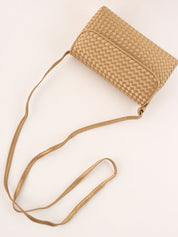 サテンイントレチャートミニショルダーバッグ ゴールド