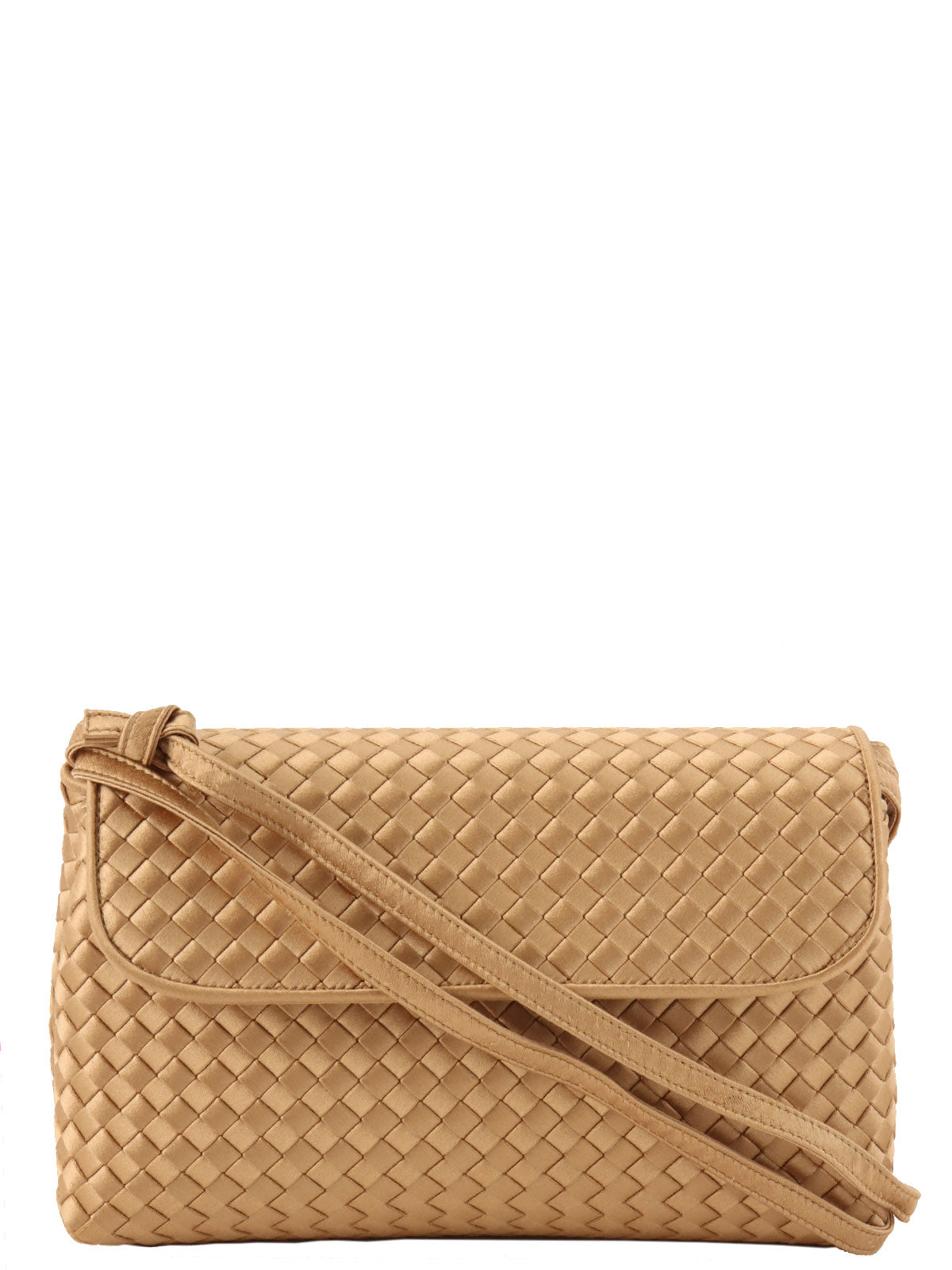 サテンイントレチャートミニショルダーバッグ ゴールド