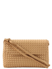 サテンイントレチャートミニショルダーバッグ ゴールド