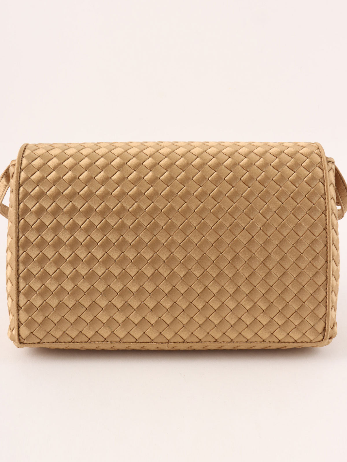 サテンイントレチャートミニショルダーバッグ ゴールド