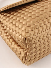 サテンイントレチャートミニショルダーバッグ ゴールド